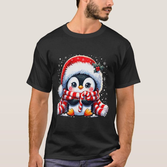Cute Penguin Christmas Xmas  T-Shirt (Front)