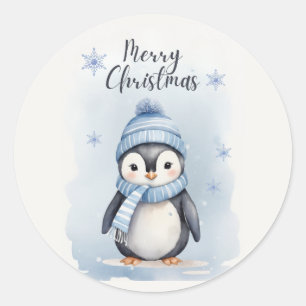 "Cute Penguin" Classic Round Sticker