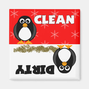 Cute Penguin Clean / Dirty Dishwasher Magnet