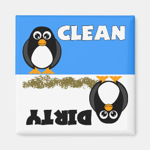 Cute Penguin Clean / Dirty Dishwasher Magnet