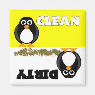 Cute Penguin Clean / Dirty Dishwasher Magnet