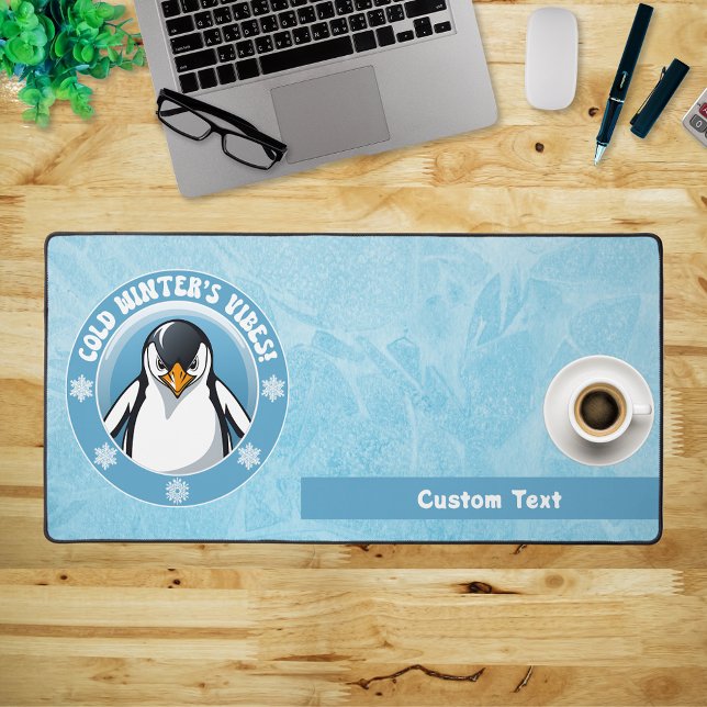 Cute Penguin, Cold Winter's Vibes Desk Mat (Creator Uploaded)