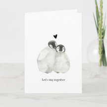 Cute penguin couple valentine's greeting card