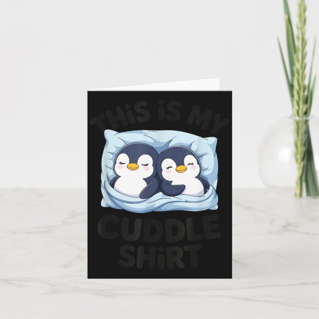Cute Penguin Cuddle Cozy Sleep Matching Couple  Card (Front)