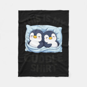 Cute Penguin Cuddle Cozy Sleep Matching Couple  Fleece Blanket