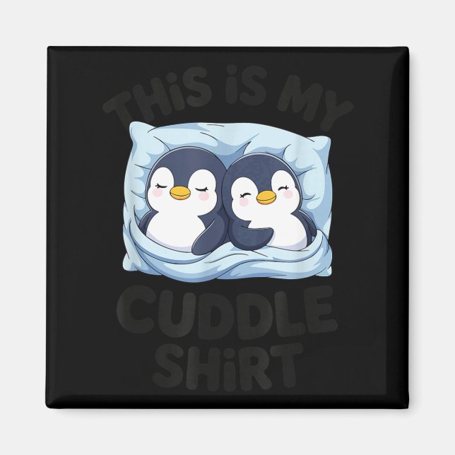 Cute Penguin Cuddle Cozy Sleep Matching Couple  Magnet (Front)