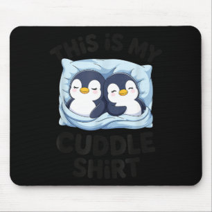 Cute Penguin Cuddle Cozy Sleep Matching Couple  Mouse Mat