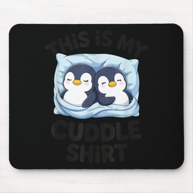Cute Penguin Cuddle Cozy Sleep Matching Couple  Mouse Mat (Front)
