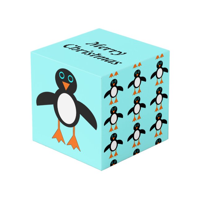 Cute Penguin Custom Photo Cube (Front Angled)