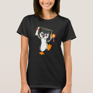 Cute Penguin Dancing Graduation Cap Certificate Fu T-Shirt