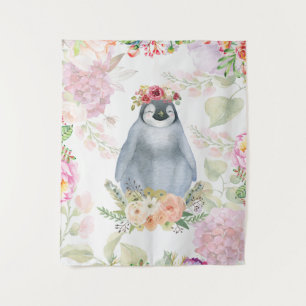 Cute Penguin Daughter Birthday Gift, Love Penguin Tapestry
