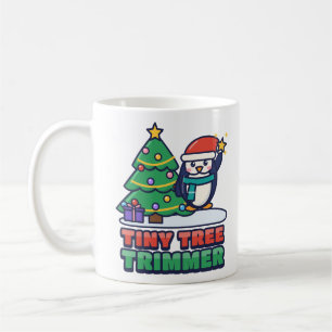 Cute Penguin Decorating a Christmas Tree Coffee Mug