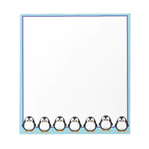 Cute Penguin Drawing Custom Notepad