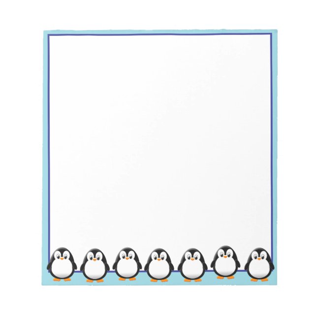 Cute Penguin Drawing Custom Notepad (Front)