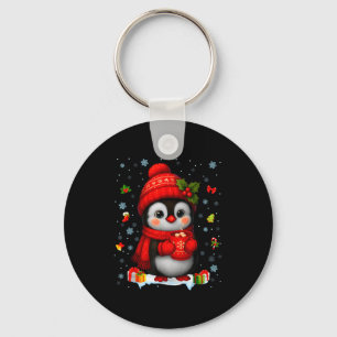 Cute Penguin Drink Hot Cocoa Christmas Xmas Men Wo Key Ring