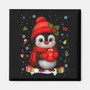 Cute Penguin Drink Hot Cocoa Christmas Xmas Men Wo Magnet