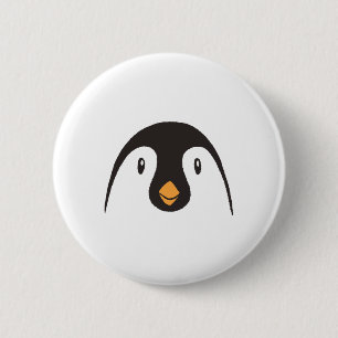 Cute Penguin Face 6 Cm Round Badge