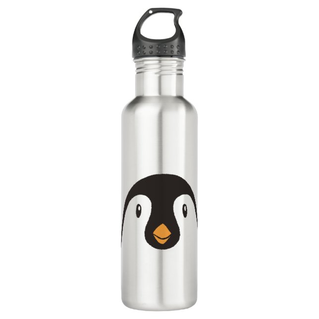 Cute Penguin Face 710 Ml Water Bottle (Front)