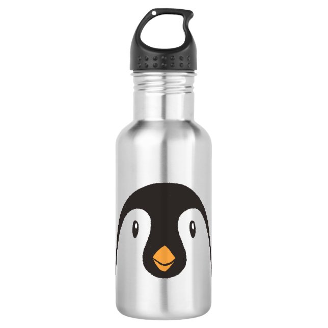 Cute Penguin Face 710 Ml Water Bottle (Front)