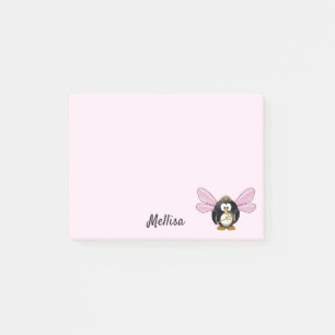 Cute Penguin Fairy Princess DIY Your Name Post-it Notes