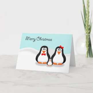 Cute Penguin Family Christmas Card