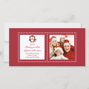 Cute Penguin Family Christmas Photo Card