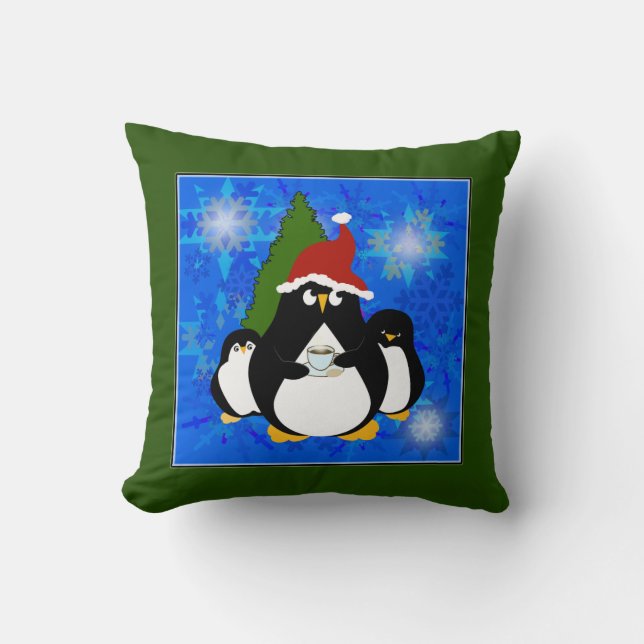 Cute Penguin Family Cushion (Front)