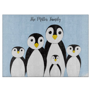 Cute Penguin Family Cutting Board