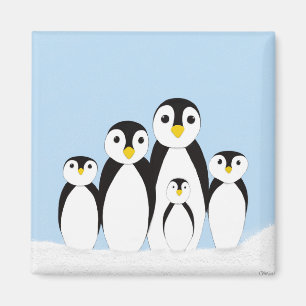 Cute Penguin Family Magnet