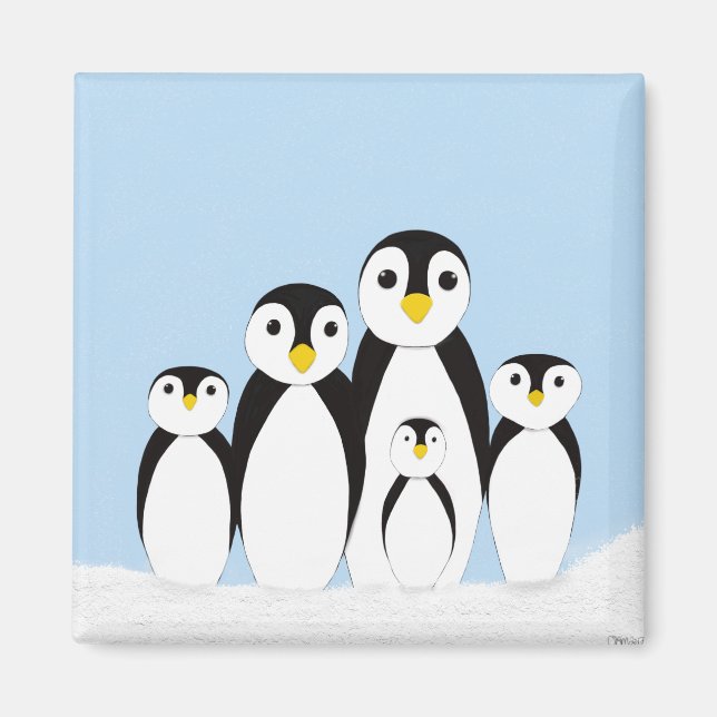 Cute Penguin Family Magnet (Front)