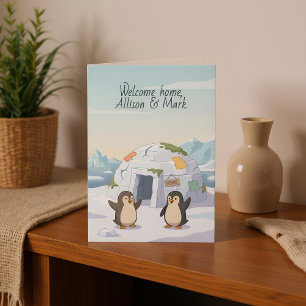 Cute Penguin First Igloo Welcome Home Card