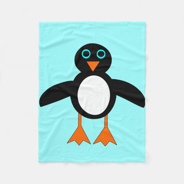 Cute Penguin Fleece Blanket (Front)