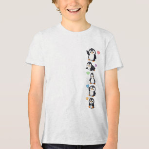 Cute Penguin Friends Kids T-Shirt — Adorable Pengu Tri-Blend Shirt