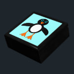 Cute Penguin Gift Box<br><div class="desc">This awesome gift box features a cute penguin character with a white tummy, big blue eyes with black pupils and cute orange feet and beak. This charming little winter bird is sure to delight children and adults. The penguin sits on an icy pale blue background to remind him of his...</div>