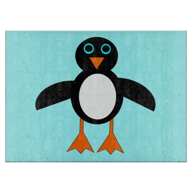 Cute Penguin Glass Cutting Board (Front)