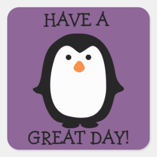 Cute Penguin Great Day Sticker