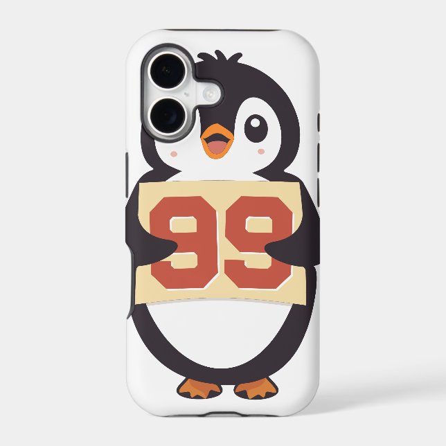 Cute Penguin Holding a Sign (Back)