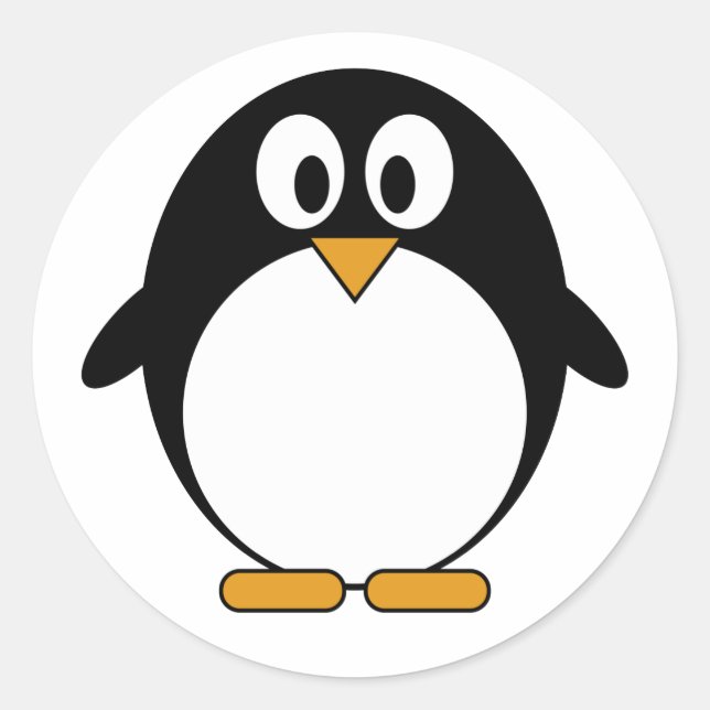 Cute Penguin Kawaii Cartoon Classic Round Sticker (Front)