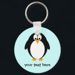 Cute Penguin Key Ring<br><div class="desc">A cute cartoon penguin design.</div>