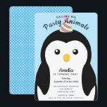 Cute Penguin Kids First Birthday Invitation<br><div class="desc">Celebrate your kid's special day Cute Penguin Kids First Birthday design. This design features a cute Penguin in a party hat. You can customise this further by clicking on the "PERSONALIZE" button.  Matching Items in our shop for a complete party theme. For further questions please contact us at ThePaperieGarden@gmail.com</div>