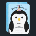 Cute Penguin Kids First Birthday Invitation<br><div class="desc">Celebrate your kid's special day Cute Penguin Kids First Birthday design. This design features a cute Penguin in a party hat. You can customise this further by clicking on the "PERSONALIZE" button.  Matching Items in our shop for a complete party theme. For further questions please contact us at ThePaperieGarden@gmail.com</div>