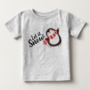 Cute Penguin Let it Snow Christmas Baby T-Shirt