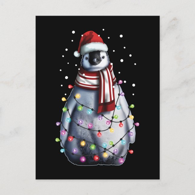 Cute Penguin Lover Funny Christmas Holiday Gift Postcard (Front)
