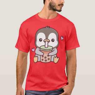 Cute Penguin Loves Bubble Tea T-Shirt
