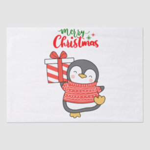 Cute Penguin Merry Christmas  Tissue Paper
