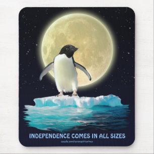 Cute PENGUIN & MOON Fun Motivational Mousepad