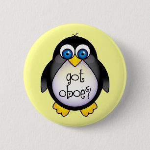Cute Penguin Music Got Oboe 6 Cm Round Badge
