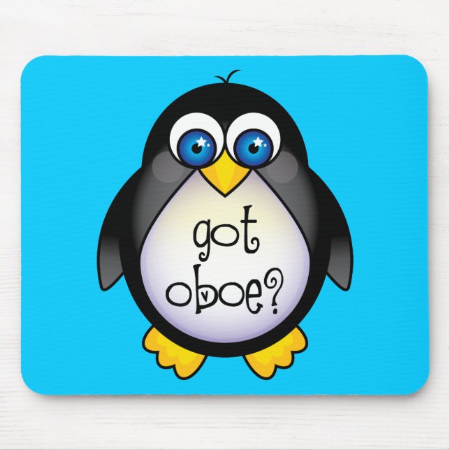 Cute Penguin Music Got Oboe Mouse Mat (Front)