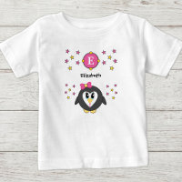 Cute penguin name stars yellow pink