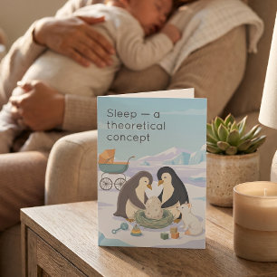 Cute Penguin New Baby   Dry Humour New Baby Card
